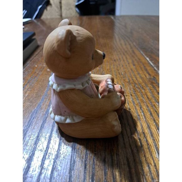 Vintage Homco Home Interiors 1405 Harvest Bear Figurine with Apple Basket - Picture 4 of 6